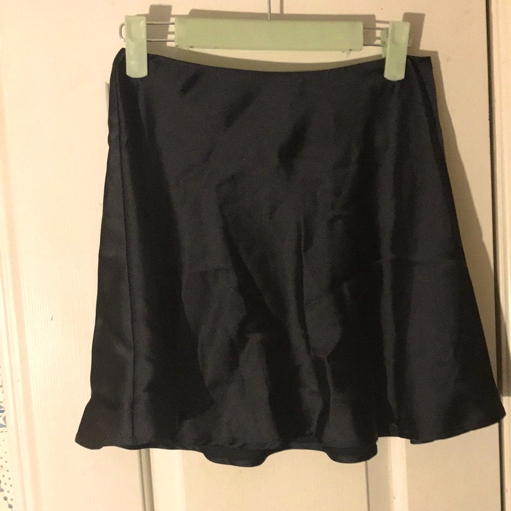Black Satin Mini-Skirt